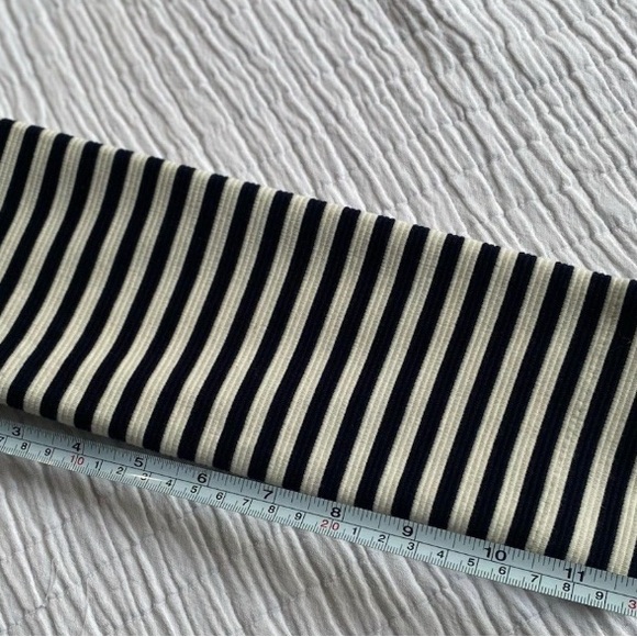 Madewell Gallerists Navy and White Ponte Striped 3/4 Sleeve Top Size XSmall - Picture 11 of 13